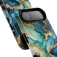 Ocean Quartz Luxe Marble Pattern Tough Magnetic iPhone Case, Phone Accessories, Luxury Gift, Durable iPhone Cover, Unique Design for iPhone Users.