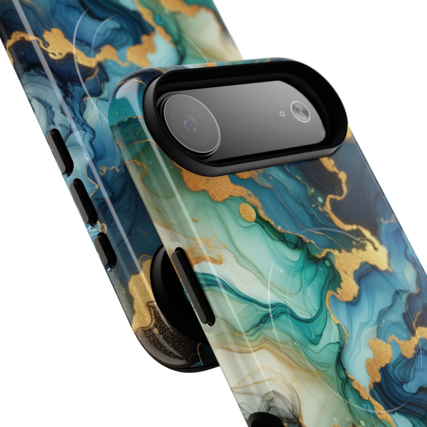 Ocean Quartz Luxe Marble Pattern Tough Magnetic iPhone Case, Phone Accessories, Luxury Gift, Durable iPhone Cover, Unique Design for iPhone Users.