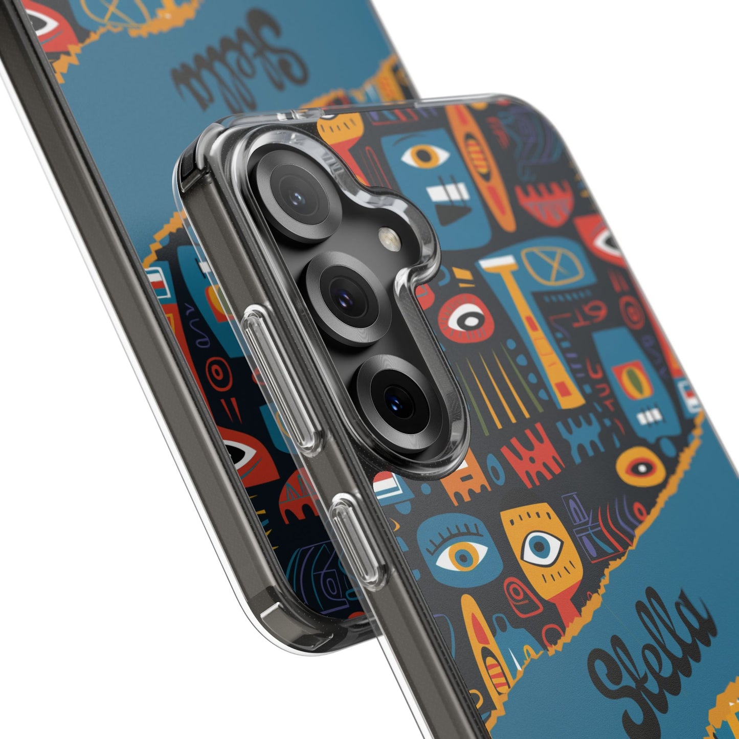Phone Case — Colorful Abstract Faces Clear Impact-Resistant Case