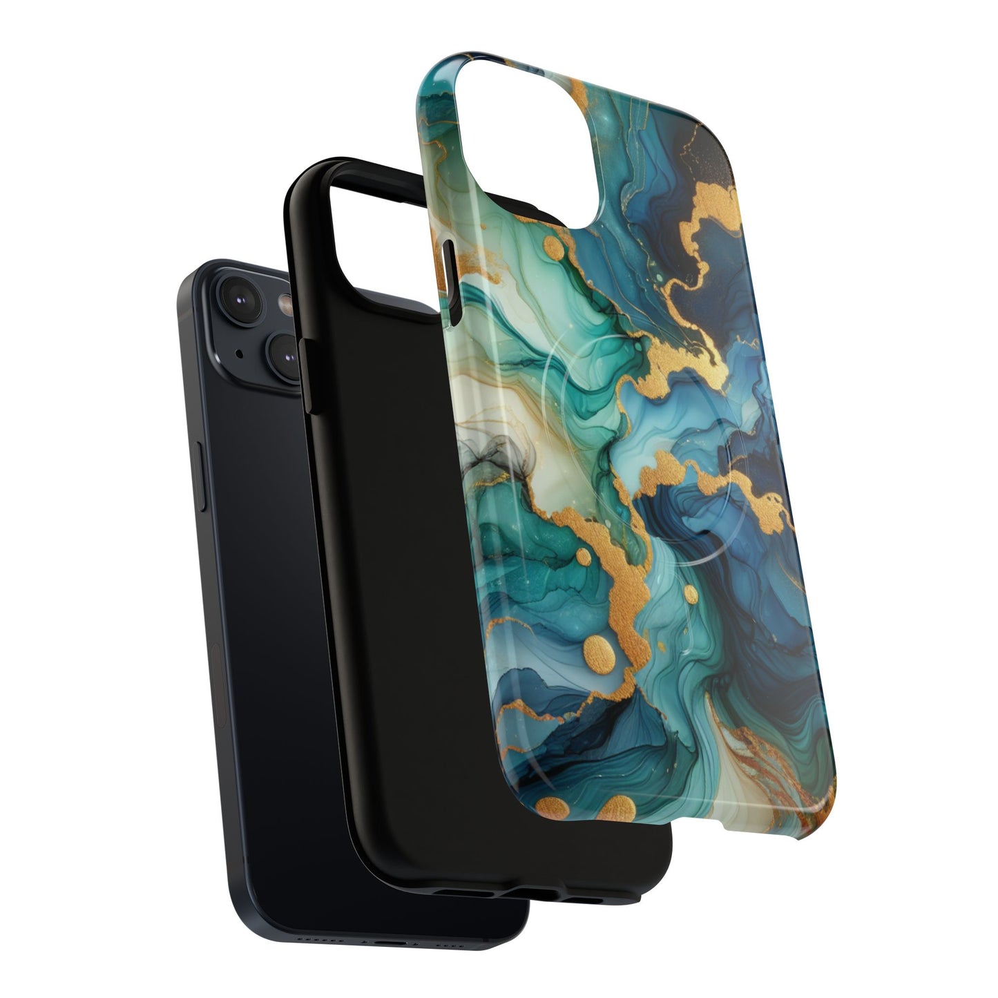 Ocean Quartz Luxe Marble Pattern Tough Magnetic iPhone Case, Phone Accessories, Luxury Gift, Durable iPhone Cover, Unique Design for iPhone Users.