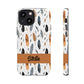 Personalized Whispering Feathers Samsung, Google Pixel and iPhone Case, Custom Name Case.