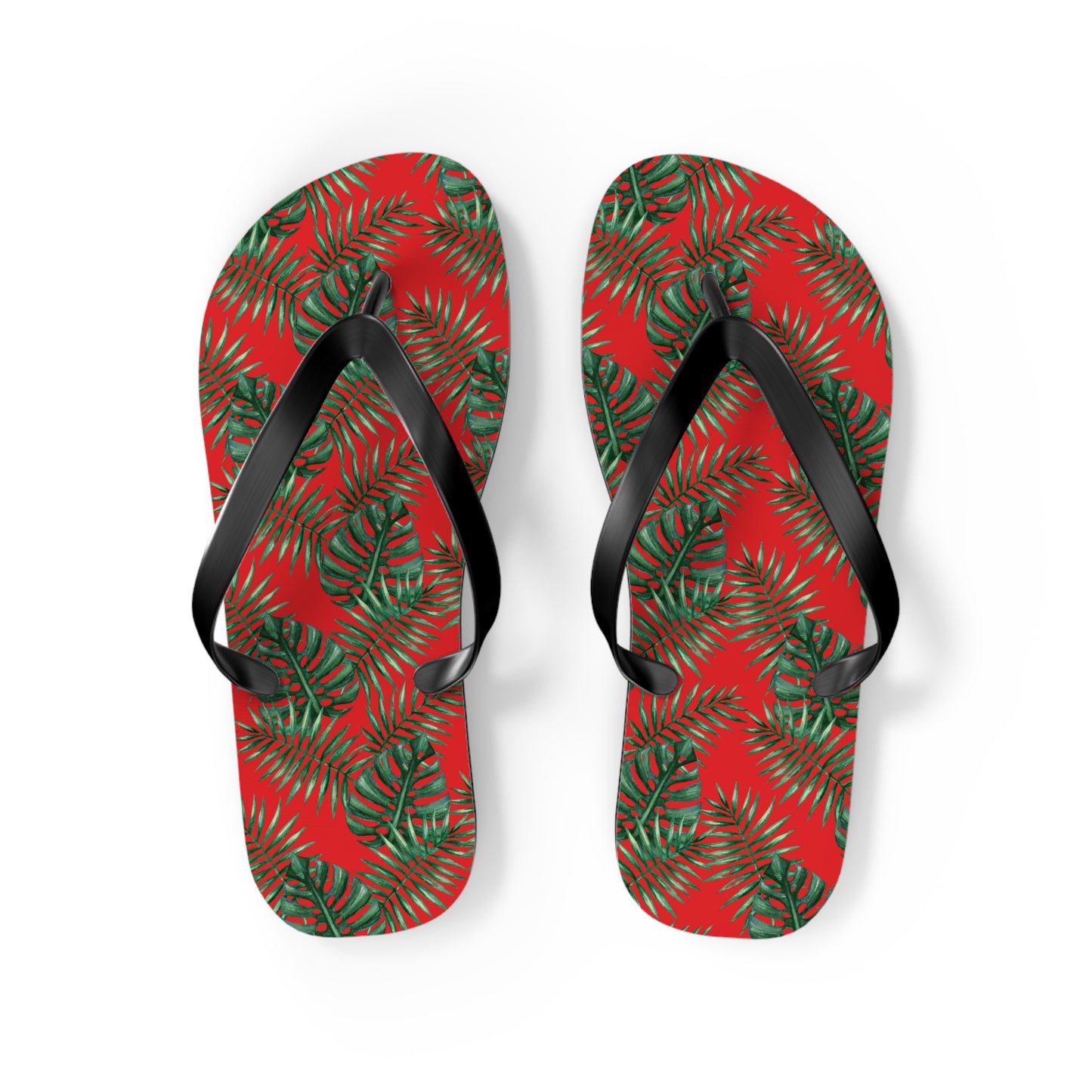Red Tropical Bliss Flip Flops