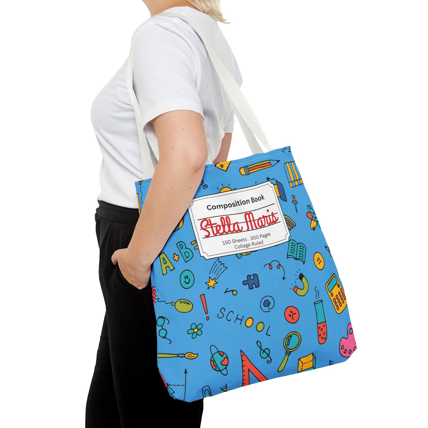 Personalized Classroom Couture Composition Book Inspired Tote Bag, Back to School Tote, Teacher Gift, Kids Bag, Custom Name Bag, Educational Accessories, Back to School Tote Bag.