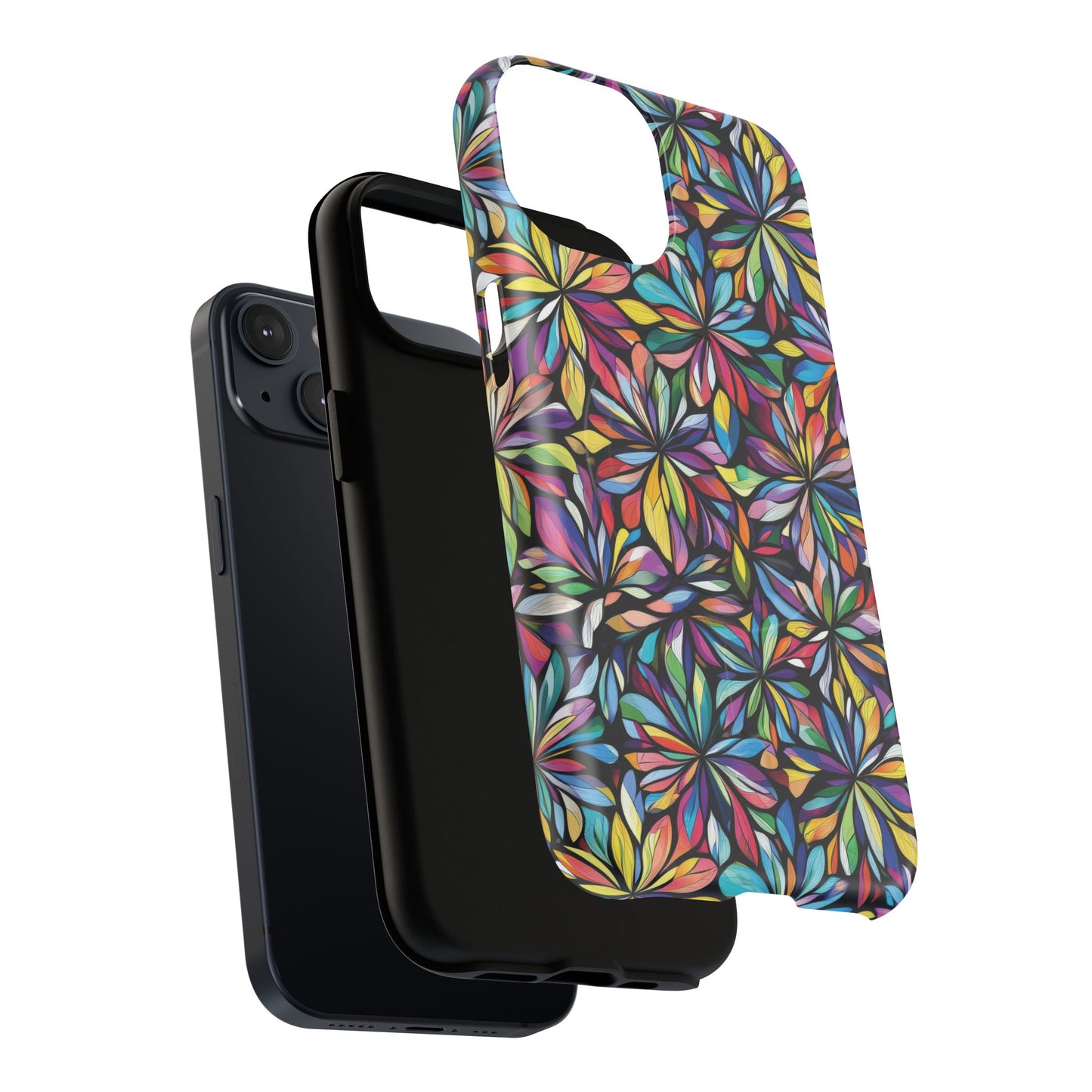Prism Petal Burst Tough Magnetic iPhone Case, Colorful iPhone Case, Unique Gift for Flower Lovers, Stylish stained Glass Accessory