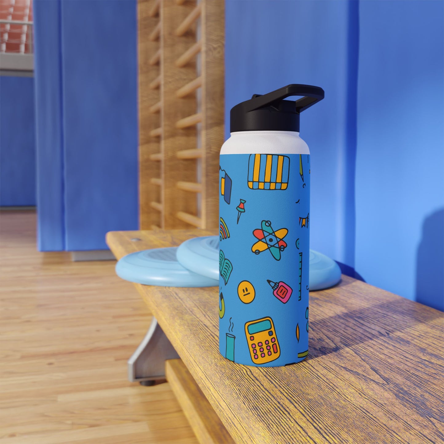 Personalized Classroom Couture Composition Book Inspired Stainless Steel Water Bottle for Kids, School Supplies, Eco-Friendly Drinkware, Back to School, Teacher Gifts