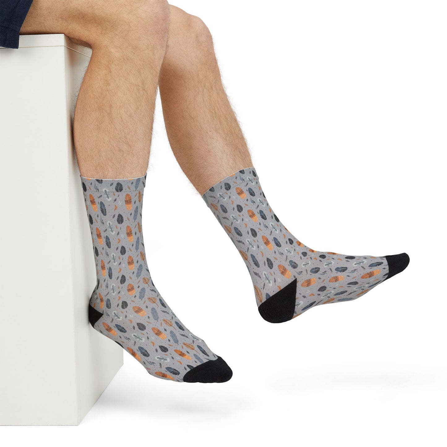 Whispering Fathers Grey Sublimation Crew Socks