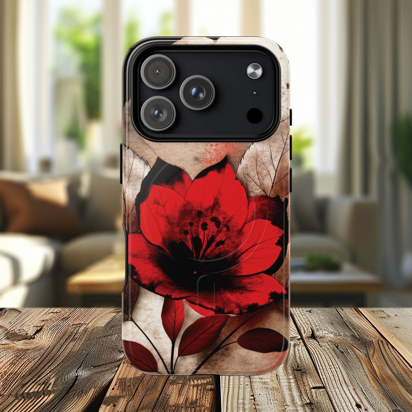 Velvet Petal Storm Tough iPhone Magnetic Cases - Stylish Protection for Your Device, Gift for Nature Lovers, Ideal for Birthdays, Holidays