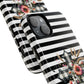 Grace in Bloom Tough Magnetic iPhone Case with Floral Cross Design, Boho iPhone Cover, Striped iPhone Case, Unique Religious Gift, Trendy Cell iPhone Accessory.