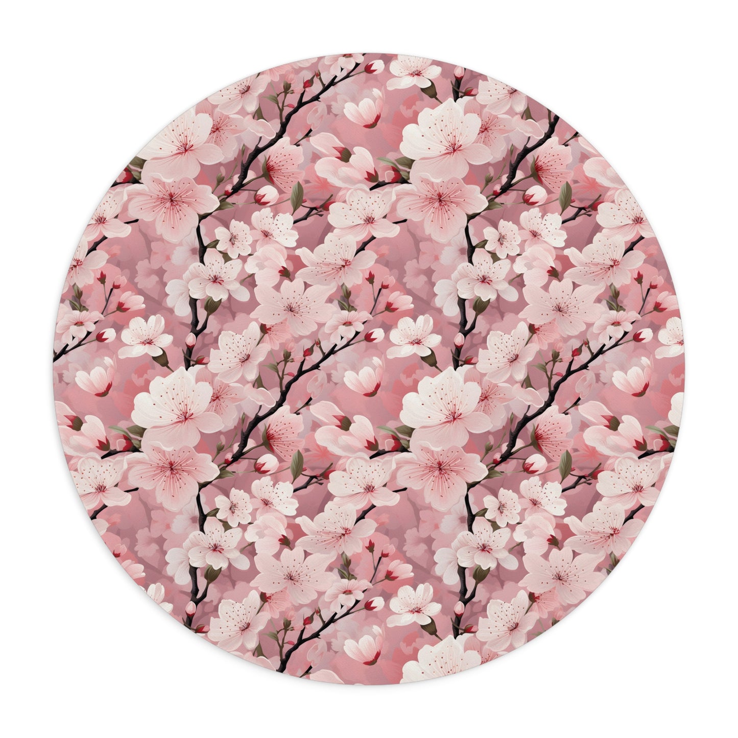 Cherry Blossom Floral Mouse Pad - Elegant Desk Accessory for Home & Office