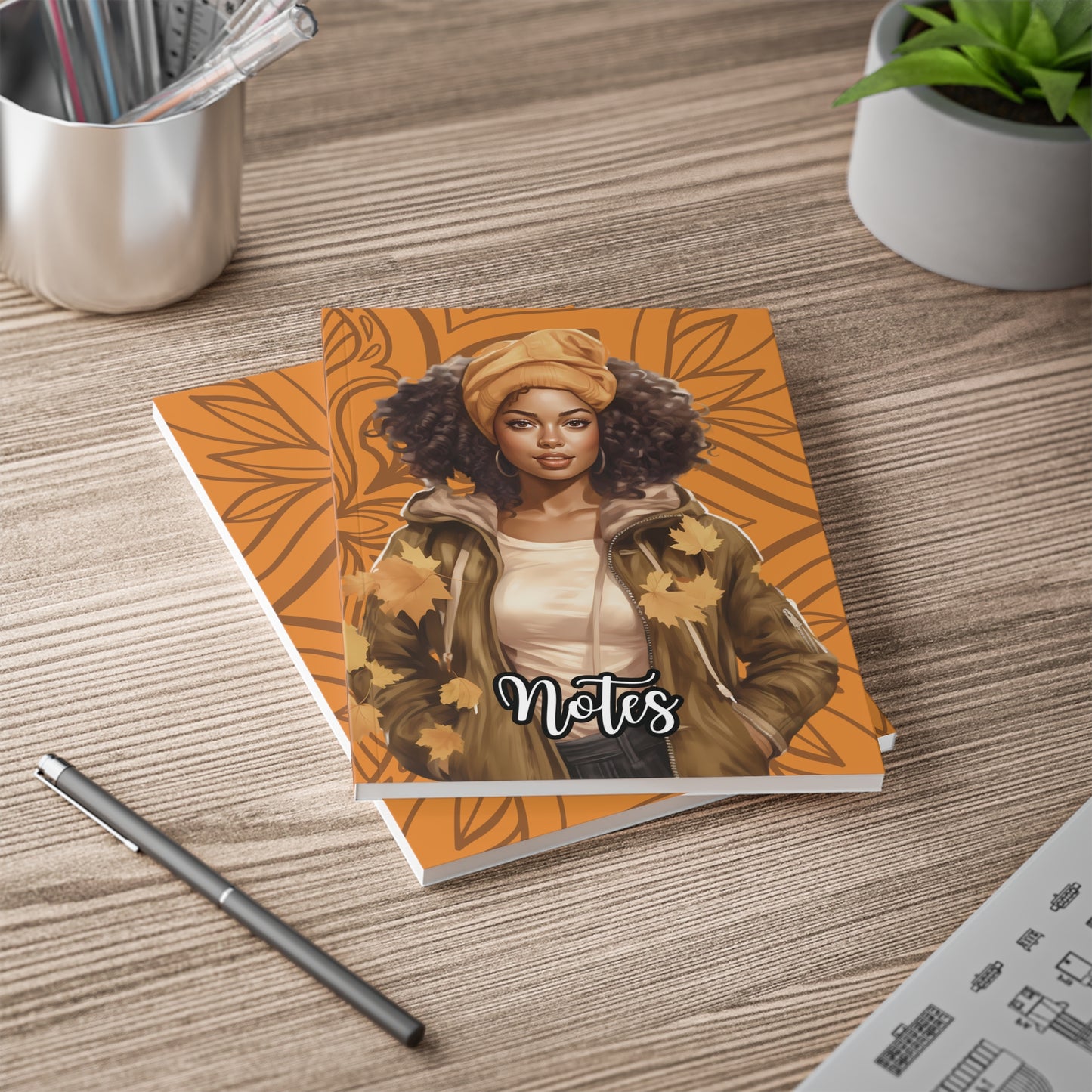 Autumn-Inspired Softcover Notebook, Fall Gift, Stylish Journal, Positive Affirmation Notebook, Laptop Organizer, Back to School