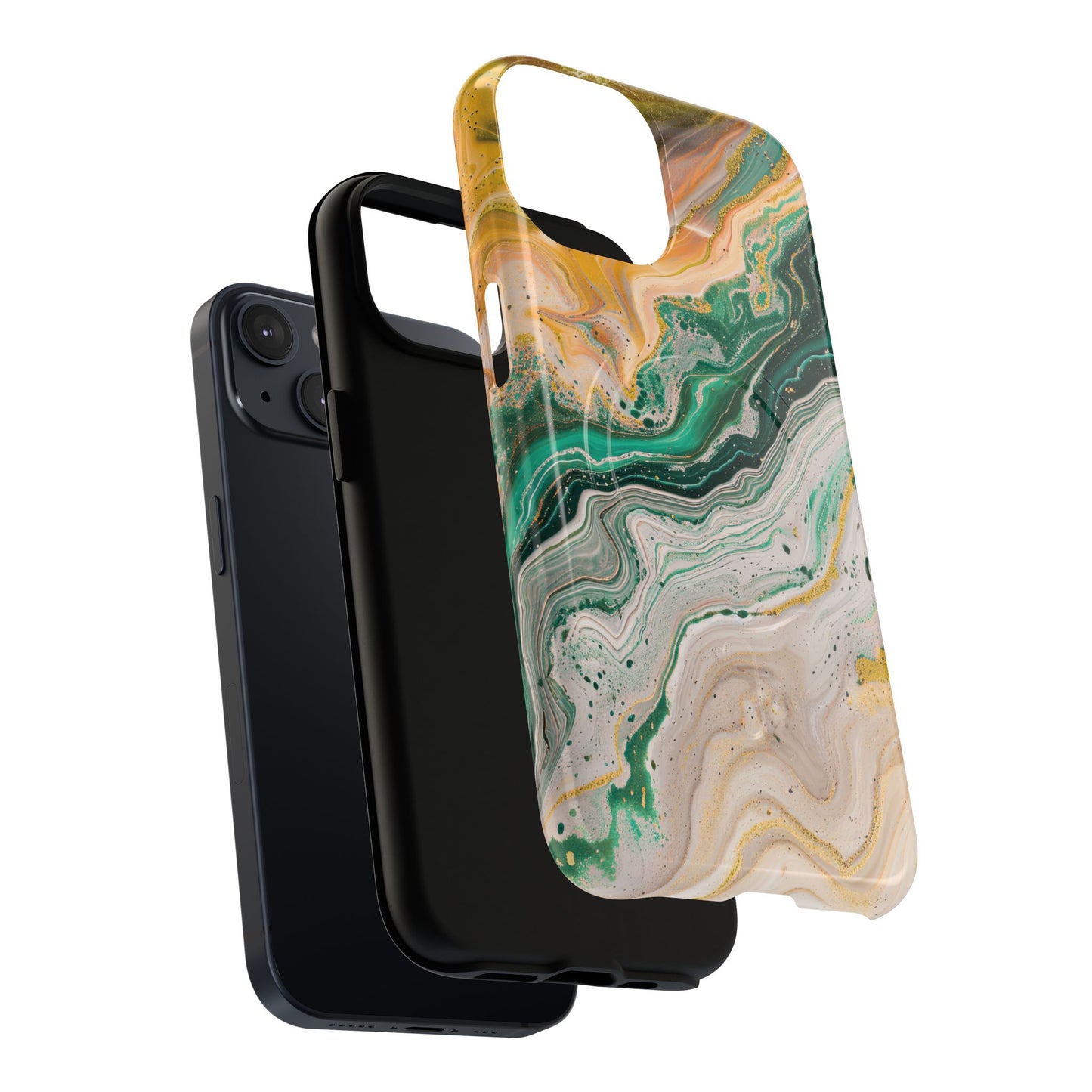 Magnetic iPhone Cases with Green Marble Design, Tough Magnetic Cases, iPhone Accessories, Gift for Her, Trendy iPhone Cover