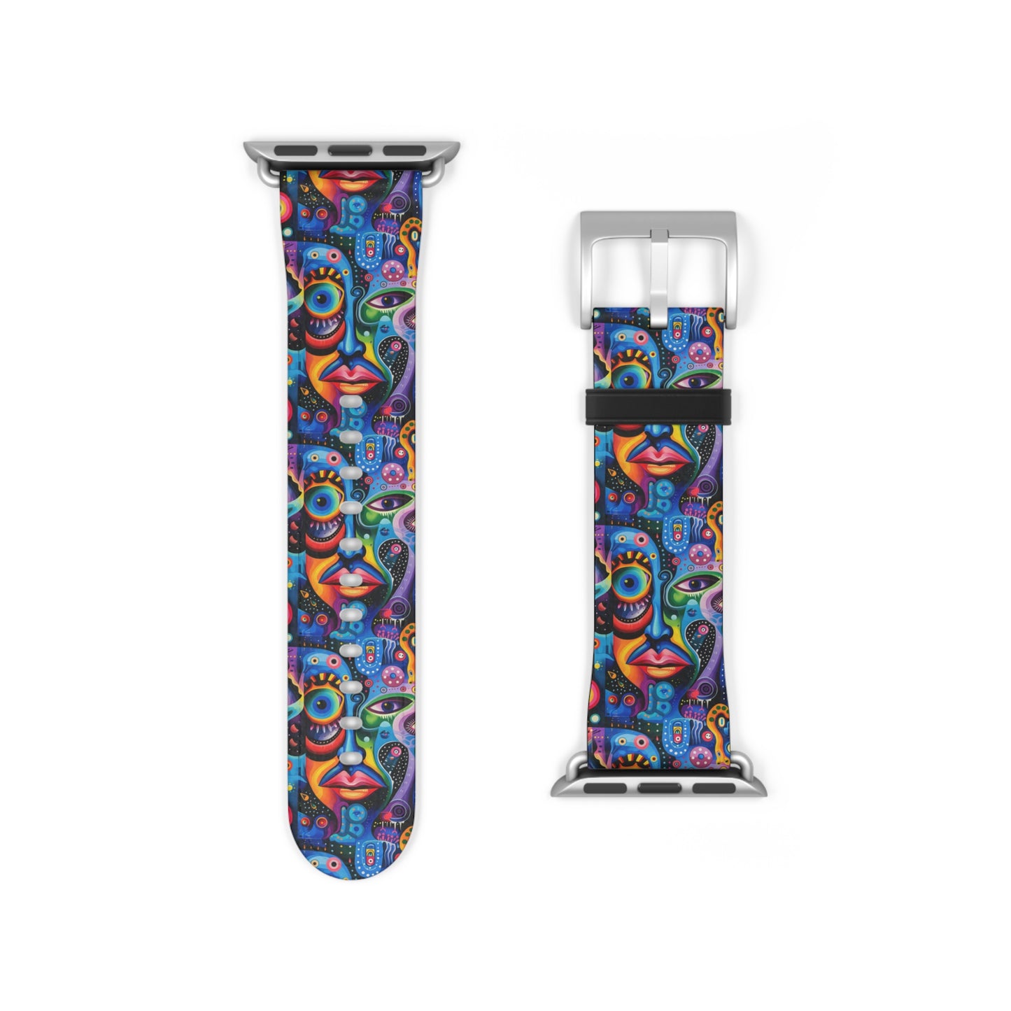 Psychedelic Visions Colorful Artistic Watch Band - Vibrant Design for Unique Style.