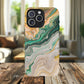 Magnetic iPhone Cases with Green Marble Design, Tough Magnetic Cases, iPhone Accessories, Gift for Her, Trendy iPhone Cover