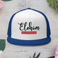 'ELOHIM, GENESIS 1:1'  Embroidered 5 Panel Trucker Cap | Casual Style Hat, Adjustable, Unisex, Perfect Gift for Outdoors, Festivals, Daily Wear