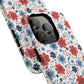 Patriotic Floral Dreams Tough Magnetic iPhone Cases, Durable, Stylish, Gift for Her, Protective Phone Cover, Spring Floral Design