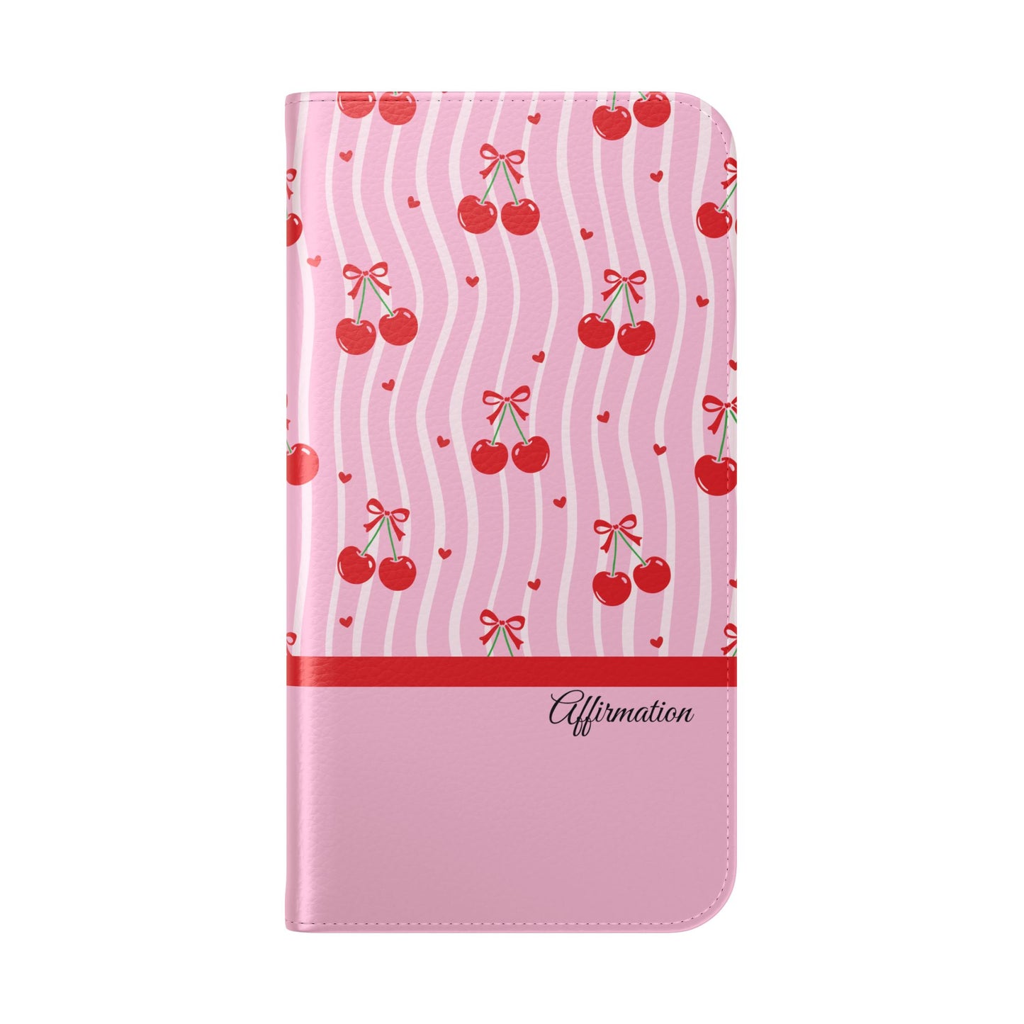Personalized Cherry Blossom Dreams Flip iPhone and Samsung Cases — Wallet Folio with Name & Affirmation.