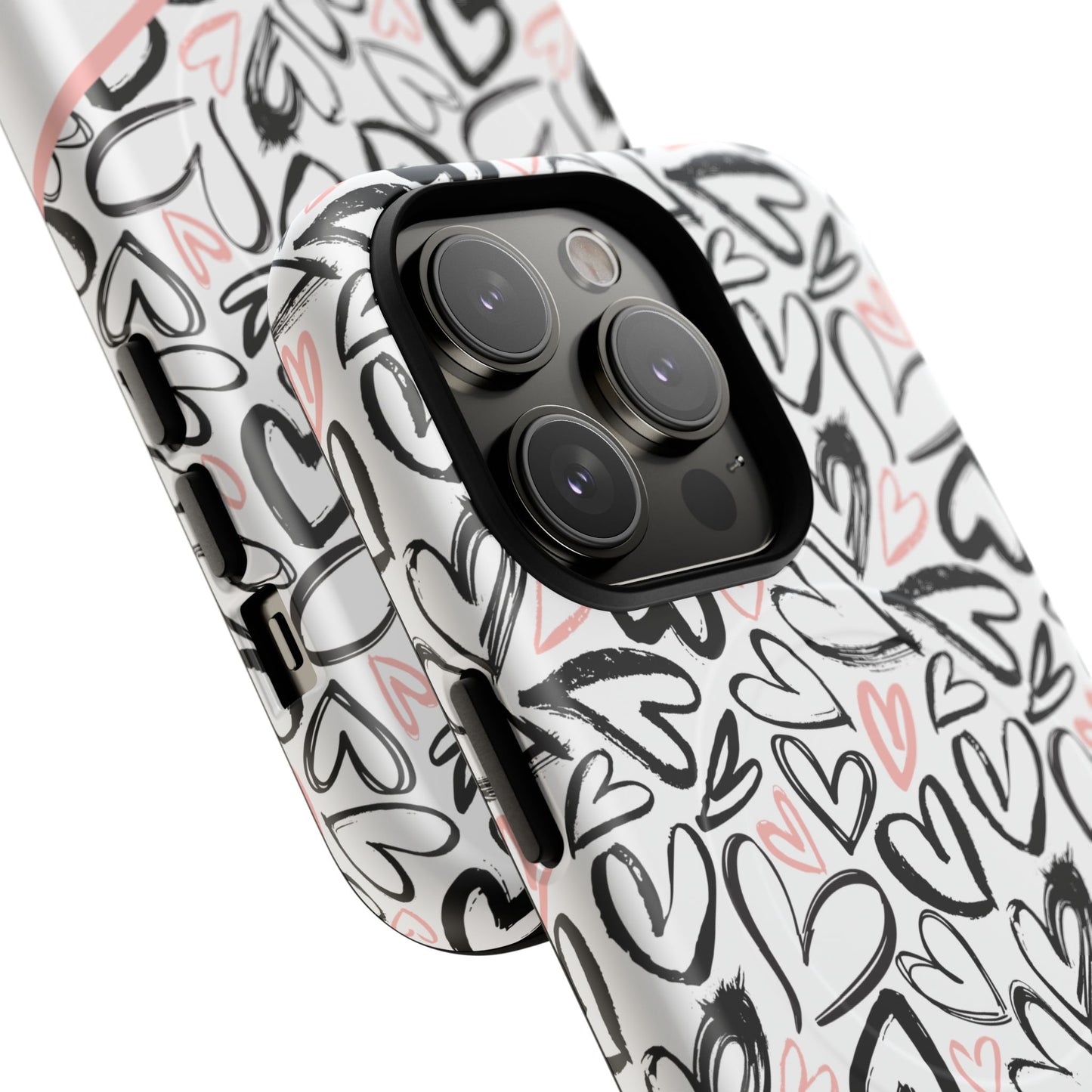 Heart Scribbles Tough Magnetic MagSafe®Case - Cute, Stylish, Gifts for Her, Love, Valentine's Day,  iPhone® 13, 14, 15, 16, 17, Pro, Pro Max, Plus Cases.