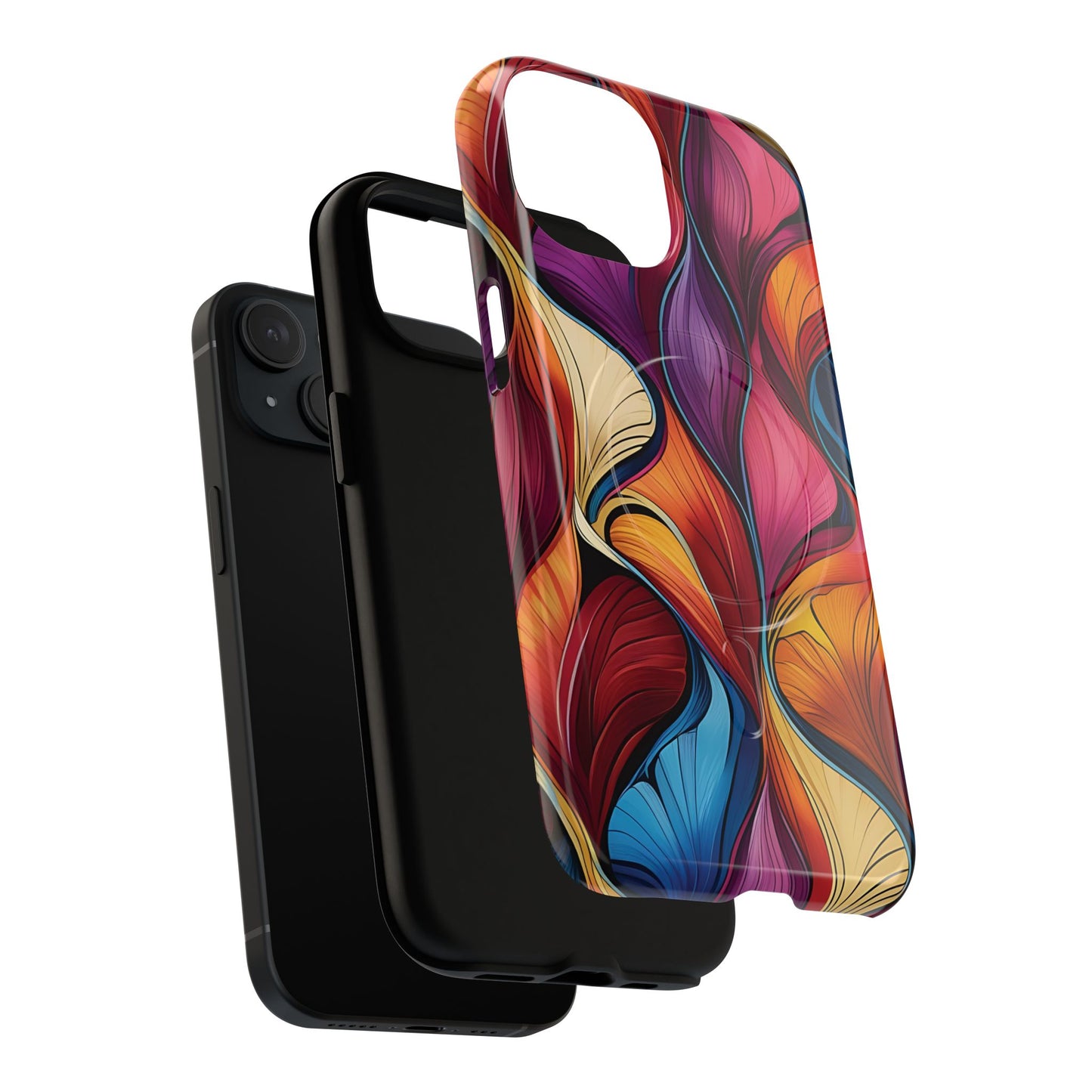 Vibrant Leaf Wave Tough Magnetic Phone Case, Vibrant Smartphone Cover, Unique Protective Case for Gifts, Phone Accessories, Trendy Design