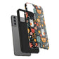 Whimsical Feline Garden iPhone and Samsung Tough Phone Cases,