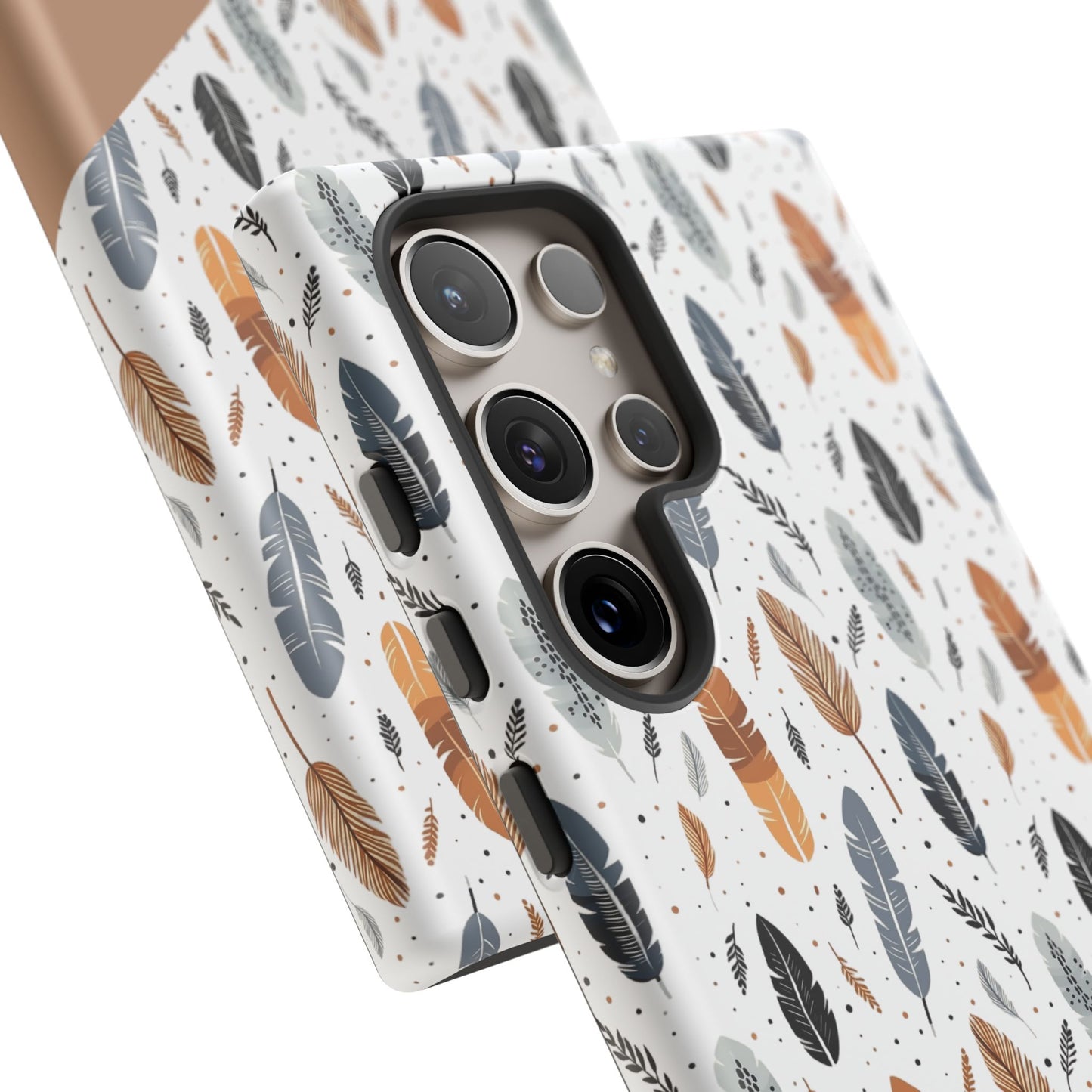 Personalized Whispering Feathers Tough Case — Dark Feather Protective Phone Case for Samsung & Google