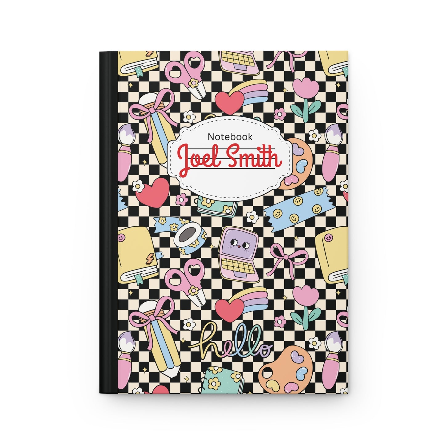 Custom Black Doodle Daydream Composition Book Inspired Ruled Hardcover Journal for Kids, Fun School Notebook, Customizable Composition Book, Back to School Gift, Learning Organizer