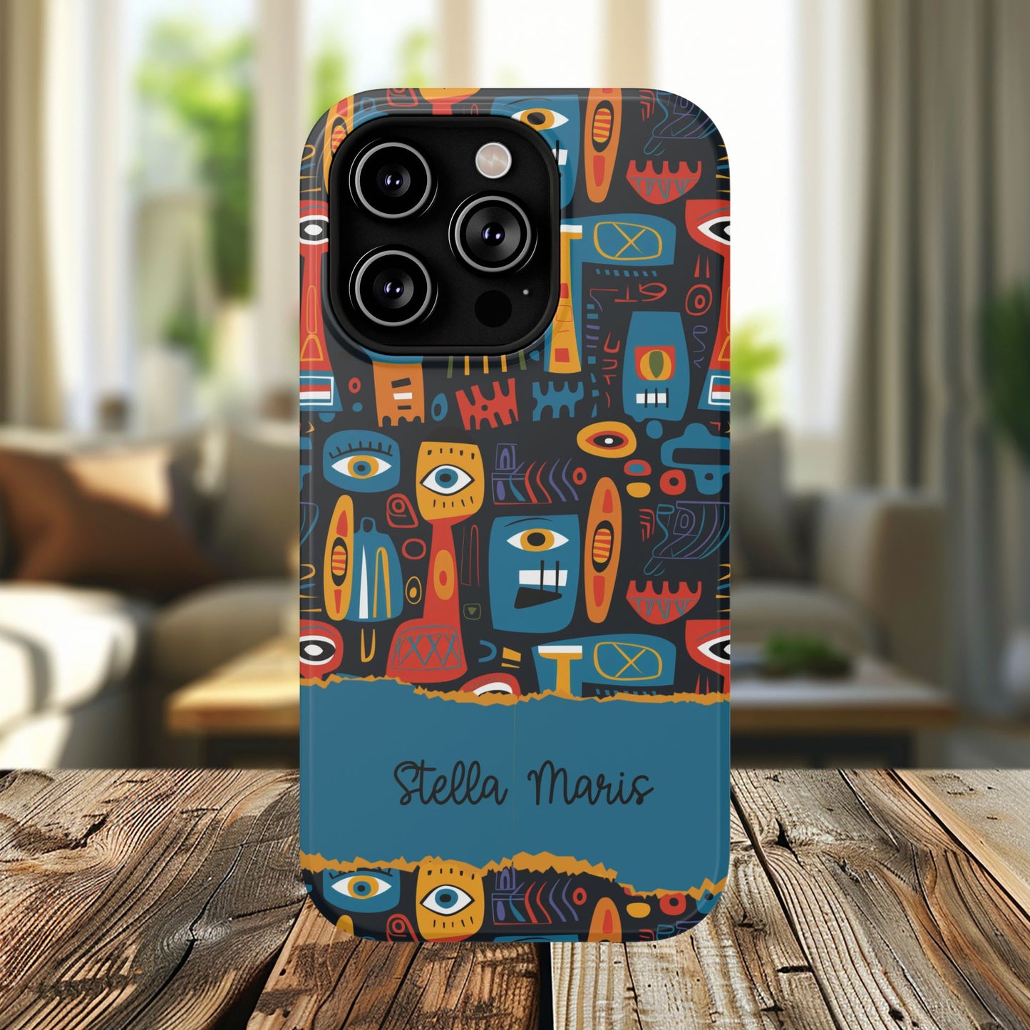 Personalized Colorful Abstract Faces Clear Impact-Resistant Case