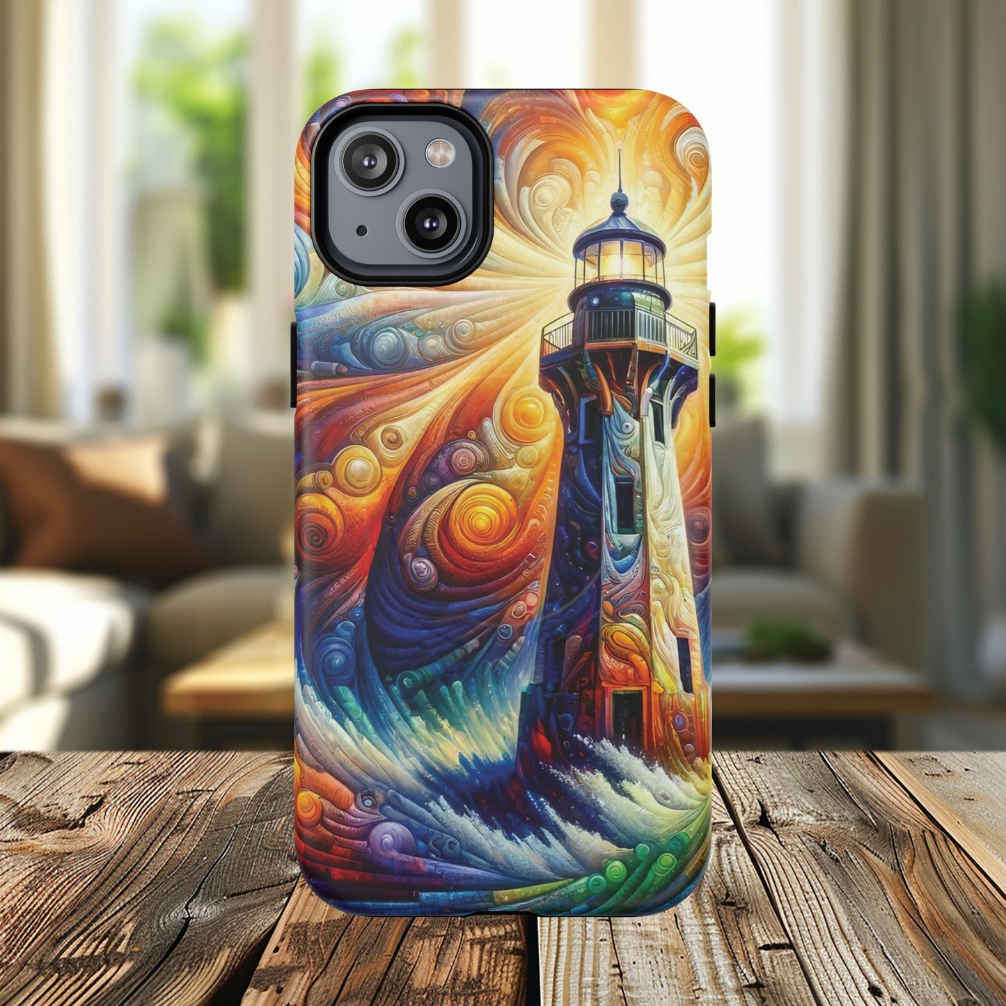 Vibrant Lighthouse Magnetic iPhone Case, Durable Protection for Everyday Adventure, Gift for Nature Lovers, Colorful iPhone Cover