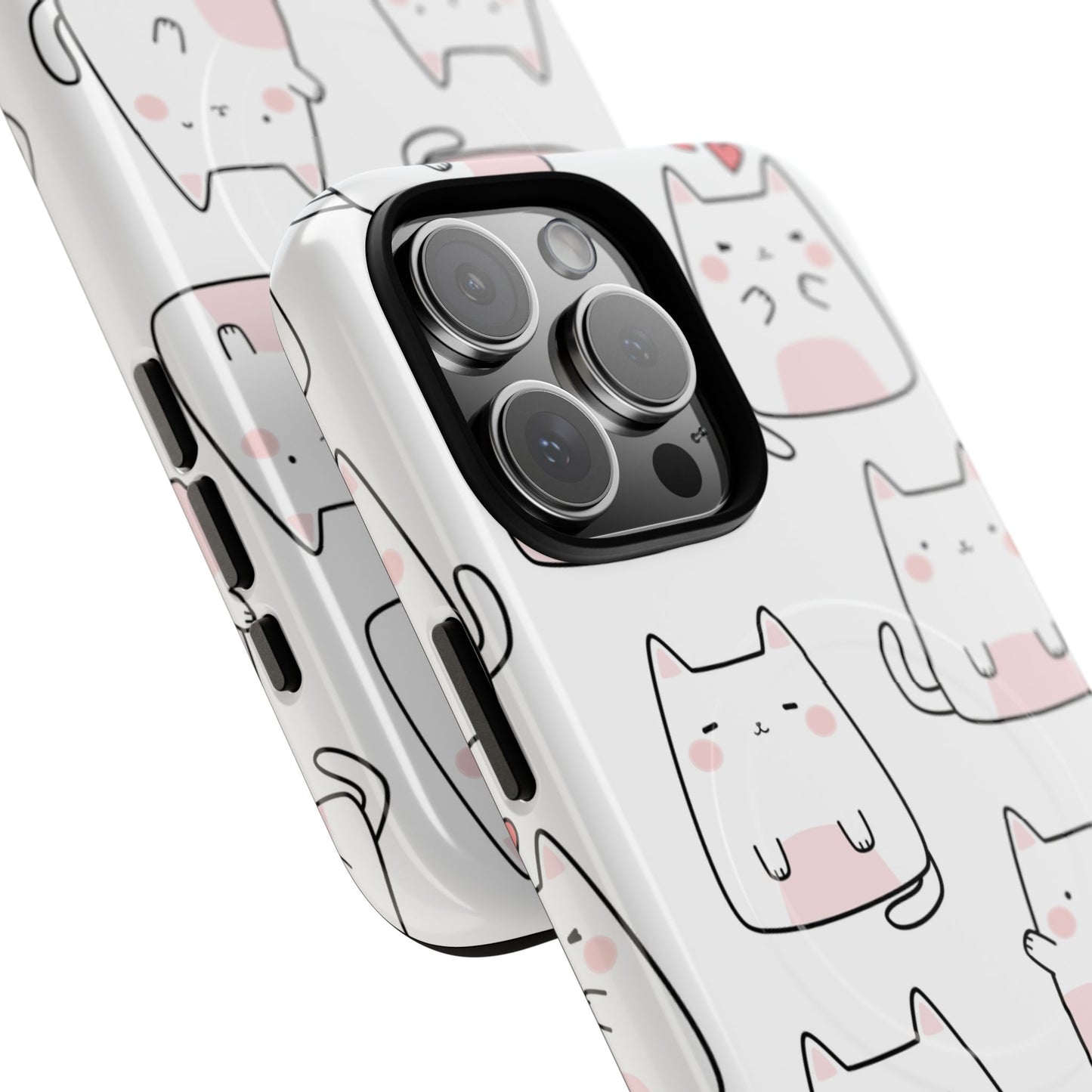 Cute Kawaii Cat Tough Magnetic iPhone Case, Cute Cat Lover Gift, Kawaii iPhone Cover, Tough iPhone Case, Unique Pet Themed Accessory,
