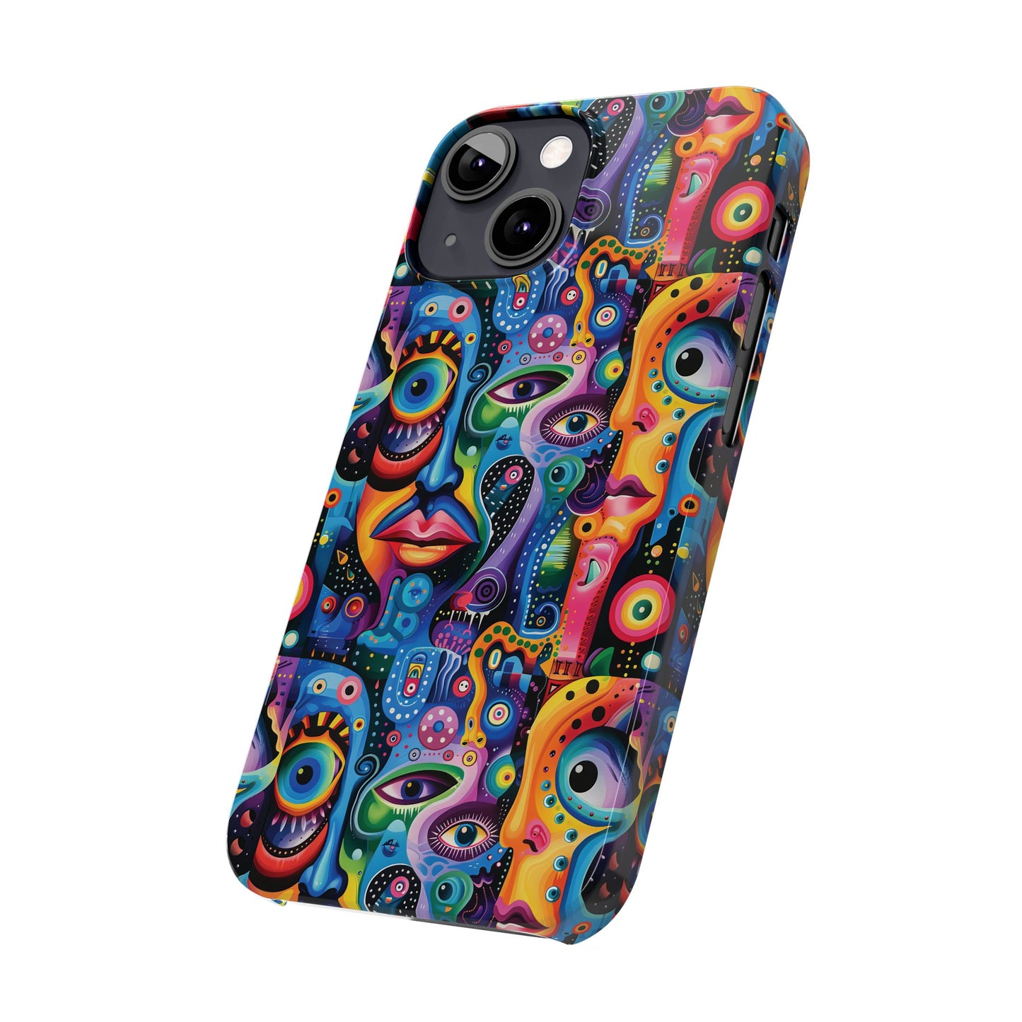 Psychedelic Visions Slim iPhone Case - Vibrant Design for Artistic Souls