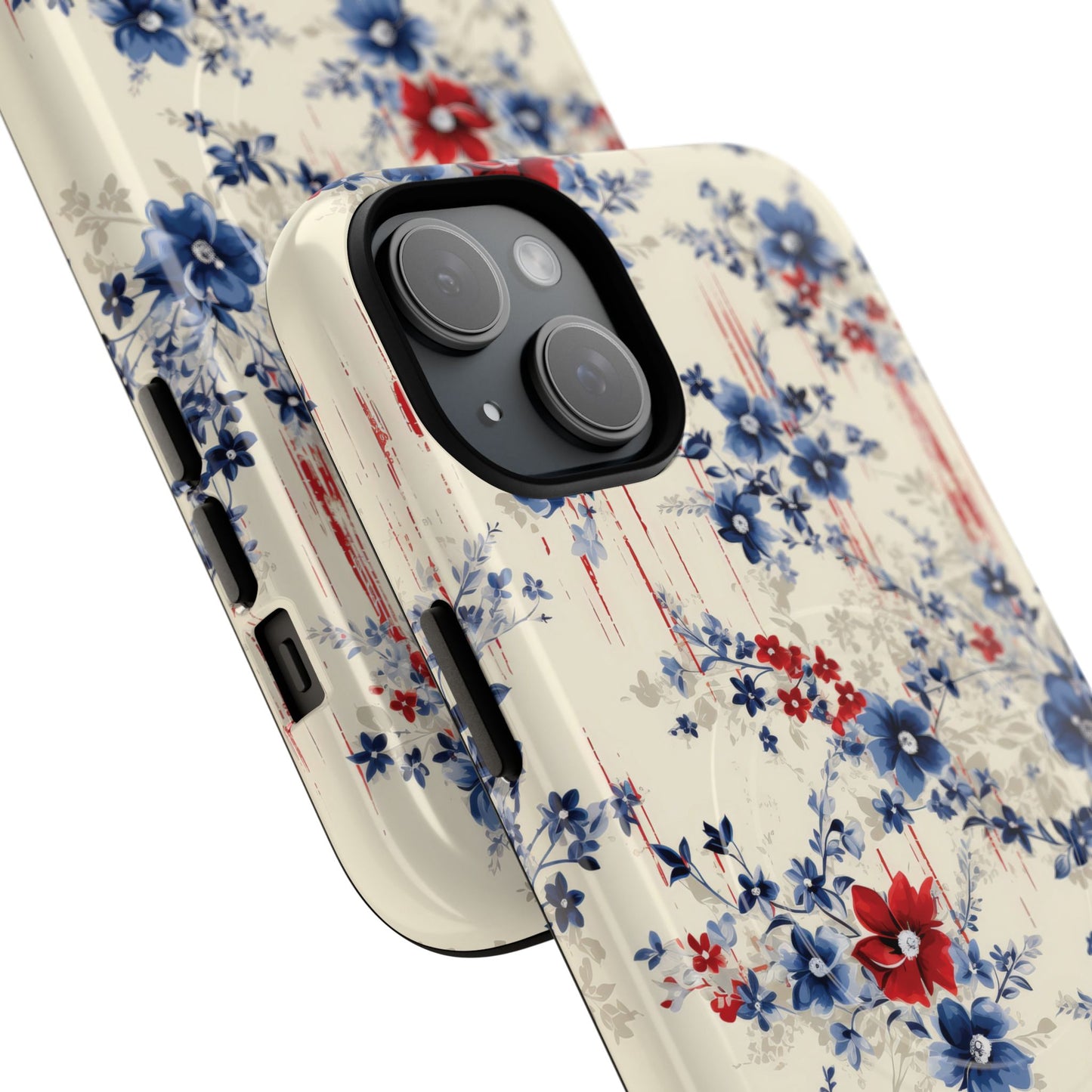 Americana Blossom Drift Tough Magnetic iPhone Case - Durable, Chic, Personalized for Floral Lovers, Gift for Her, Spring Style, iPhone Accessories