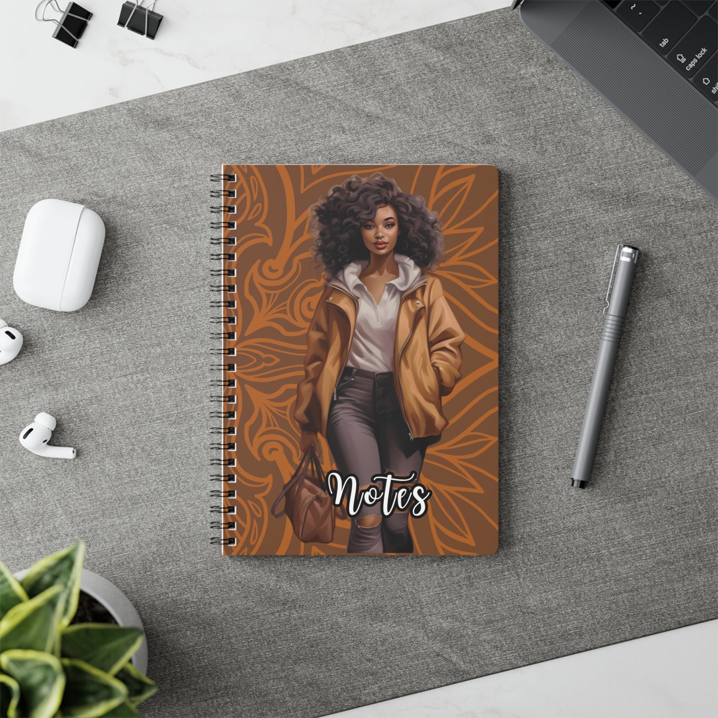 Chic Wirobound Notebook for Creative Minds, Stylish Journal, Perfect for Note-Taking, Gift for Students and Professionals