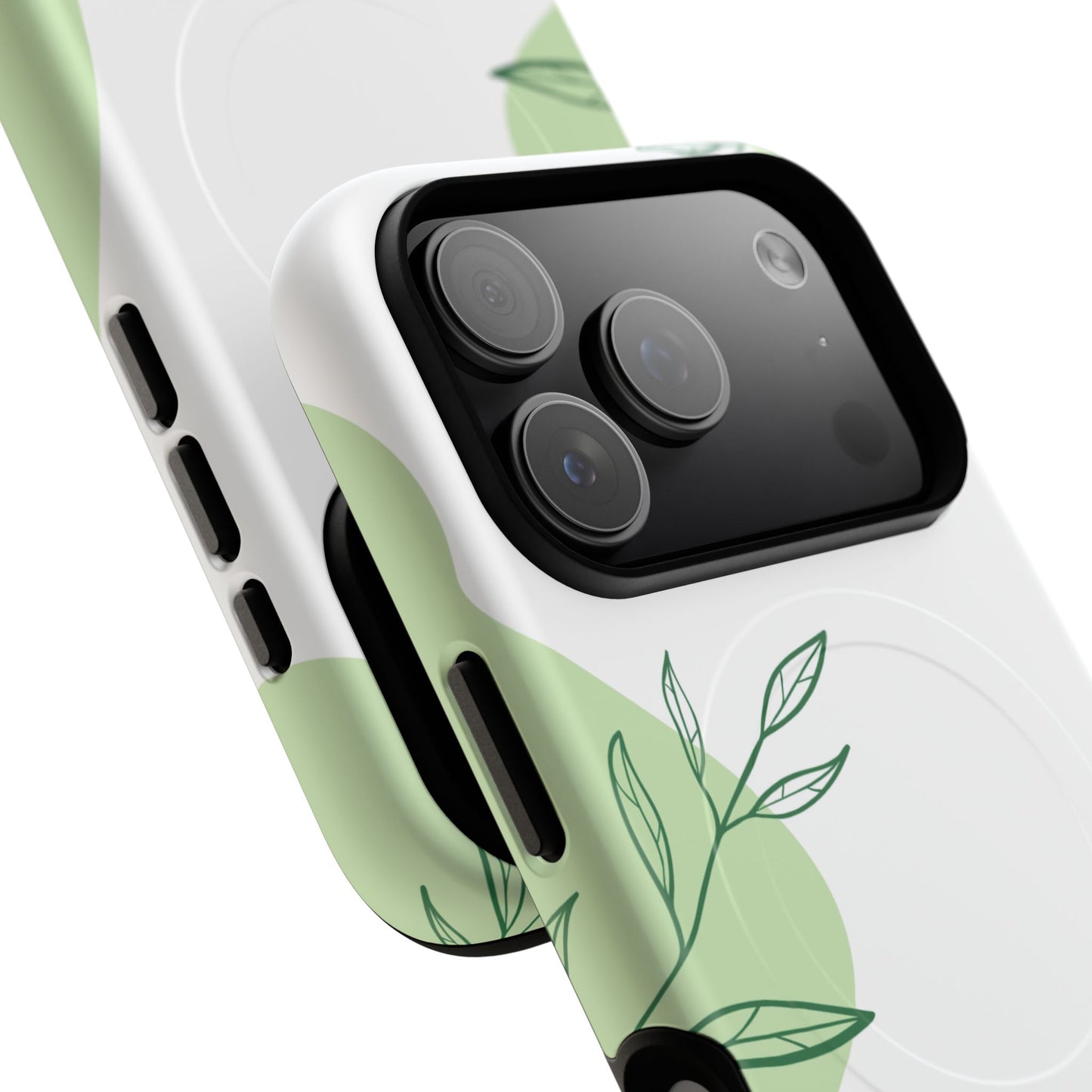 Stylish Tough iPhone Magnetic Cases with Leaf Design, iPhone Protection Cases, Greenery iPhone Covers, Eco-Friendly iPhone Accessories, Gift for Her.