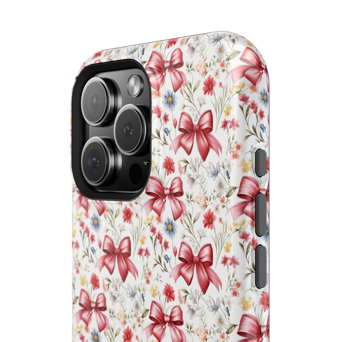Personalized Rosette Coquette Floral Bow iPhone and Samsung Impact-Resistant Case — Custom Name Case