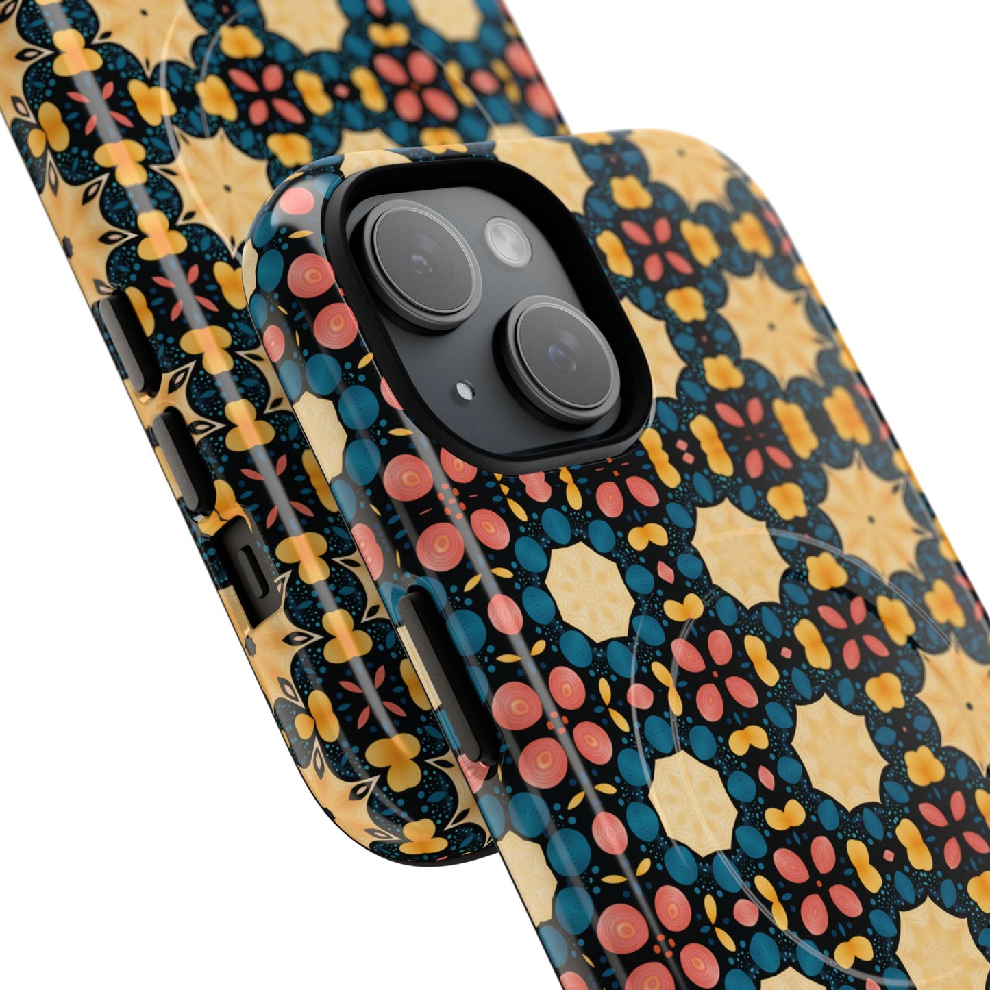 Celestial Spice Tiling Colorful Tough Magnetic iPhone Case, Unique iPhone Cover, Artistic Mobile Shell, Durable Design Accessory, Trendy Gift Idea, MagSafe® iPhone Case.