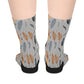 Whispering Feathers Grey Mid-Length Socks