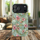 Aqua Bloom Serenity Tough iPhone Magnetic Cases, Cute Flower Design, Stylish Protection, Gift for Her, Trendy Accessories, iPhone MagSafe Accessory.