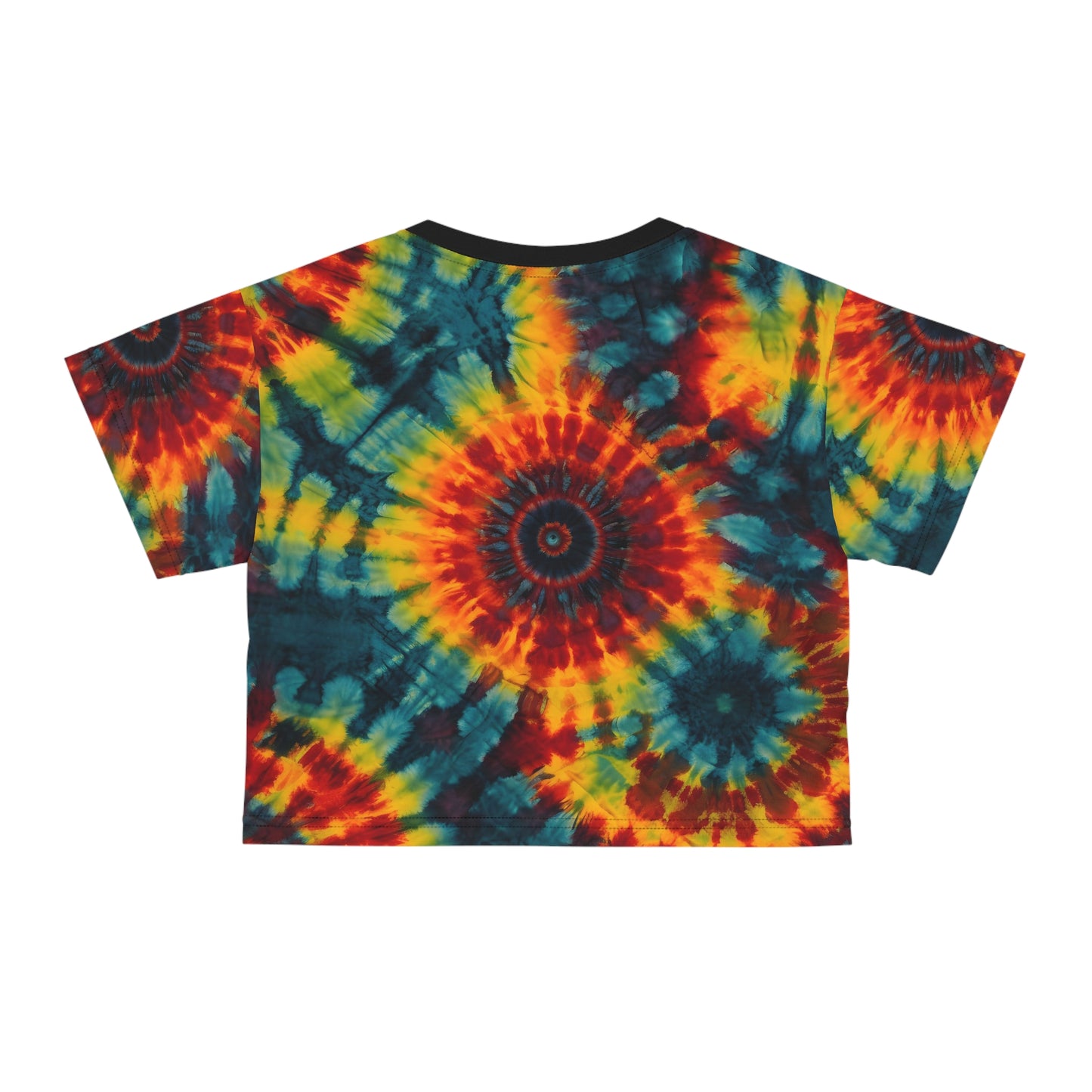 Rainbow Swirl Tie and Dye Crop Tee (AOP)