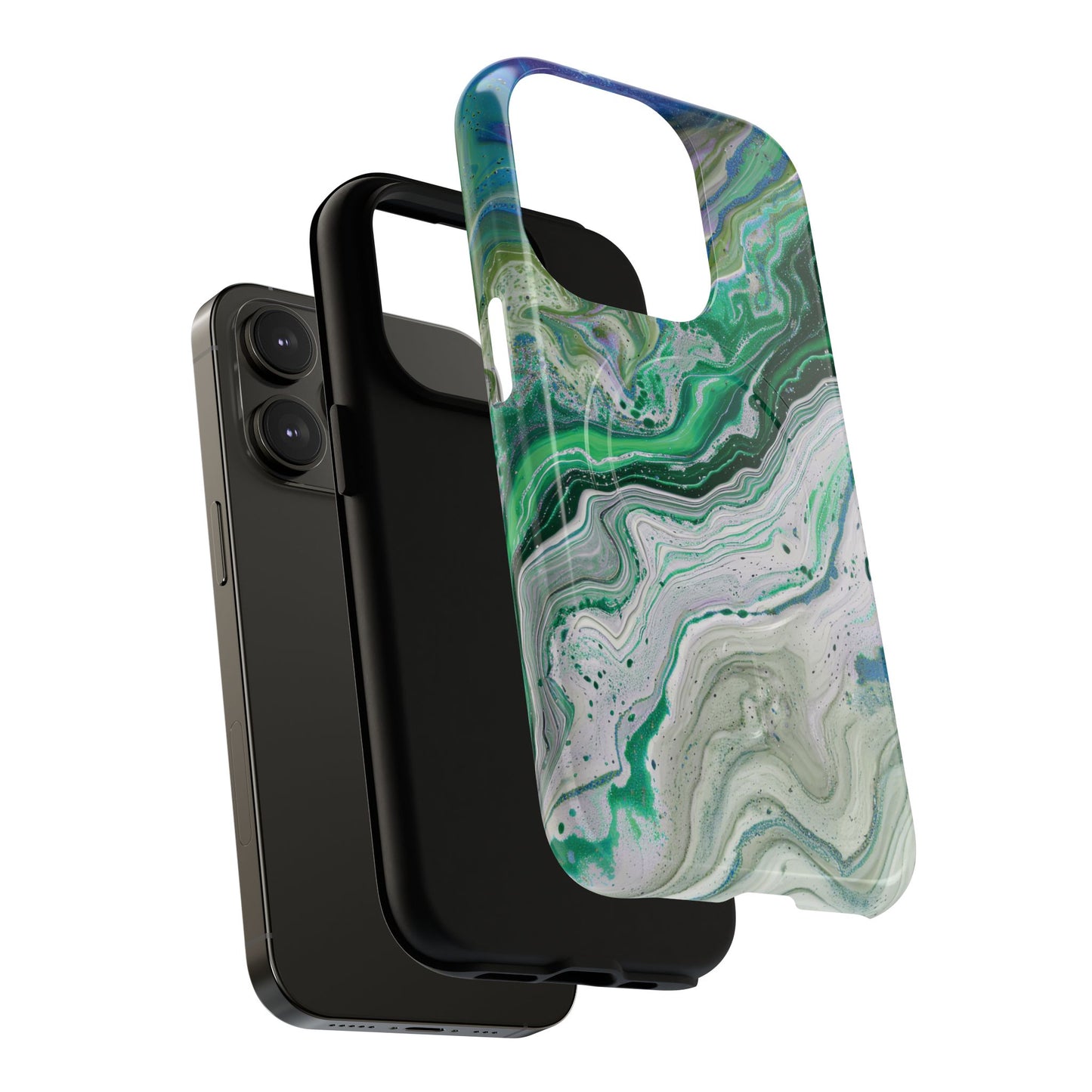 Marbled Tough iPhone Case, Magnetic Protector, Stylish Tech Accessory, Durable iPhone Cover, Unique Gift Idea