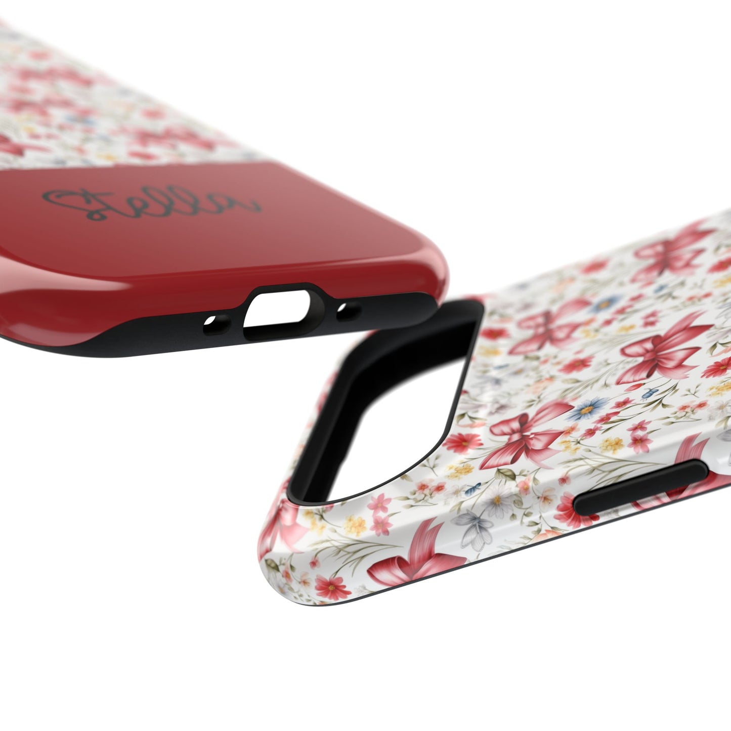 Personalized Rosette Coquette Floral Bow iPhone and Samsung Impact-Resistant Case — Custom Name Case