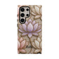 Personalized Lotus Floral Stained Glass Effect Tough Phone Case