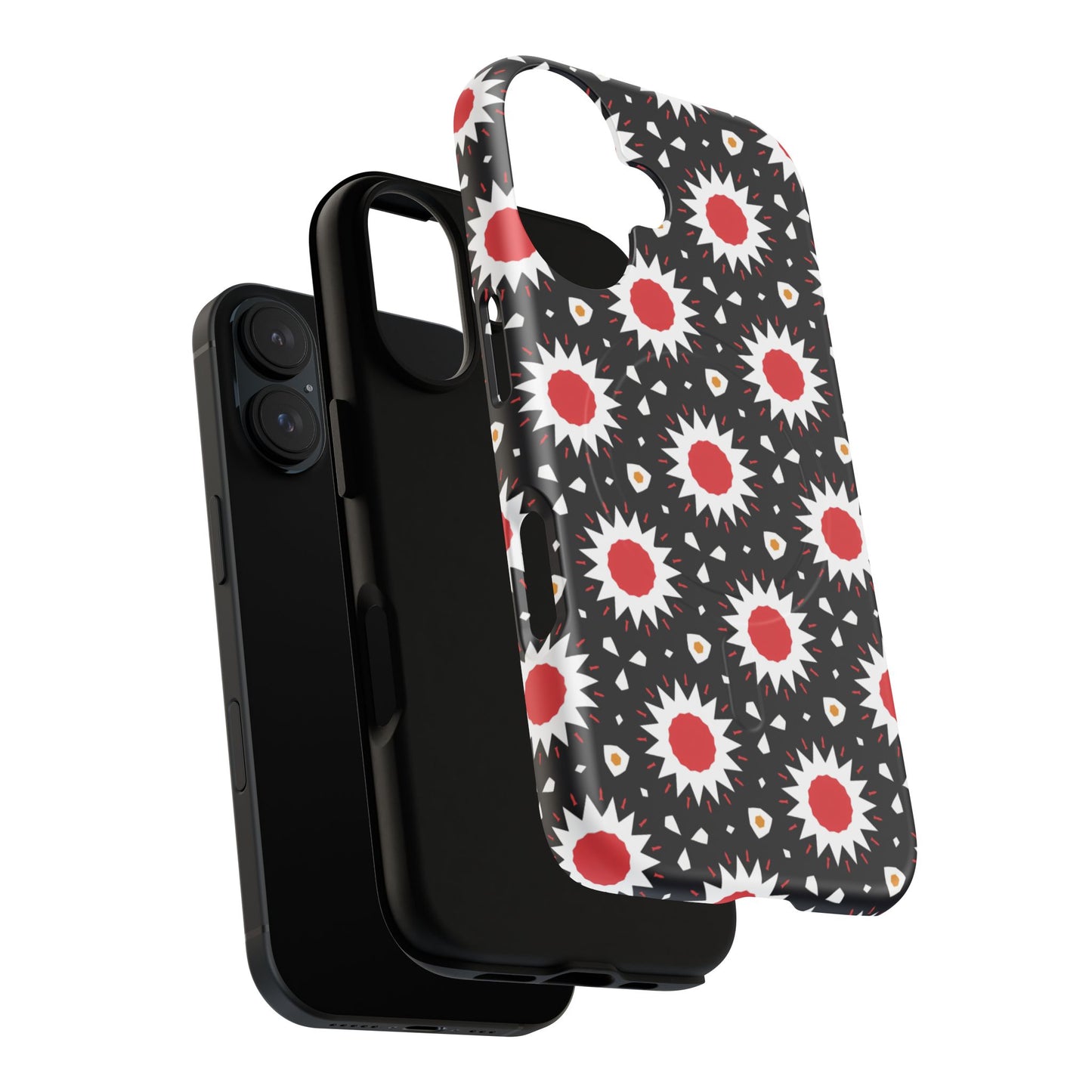 Crimson Spark Radiance Bold Floral Magnetic iPhone Cases, Stylish Tough Cases, Unique iPhone Accessories, Perfect Gift for Her, Trendy Tech Gear.