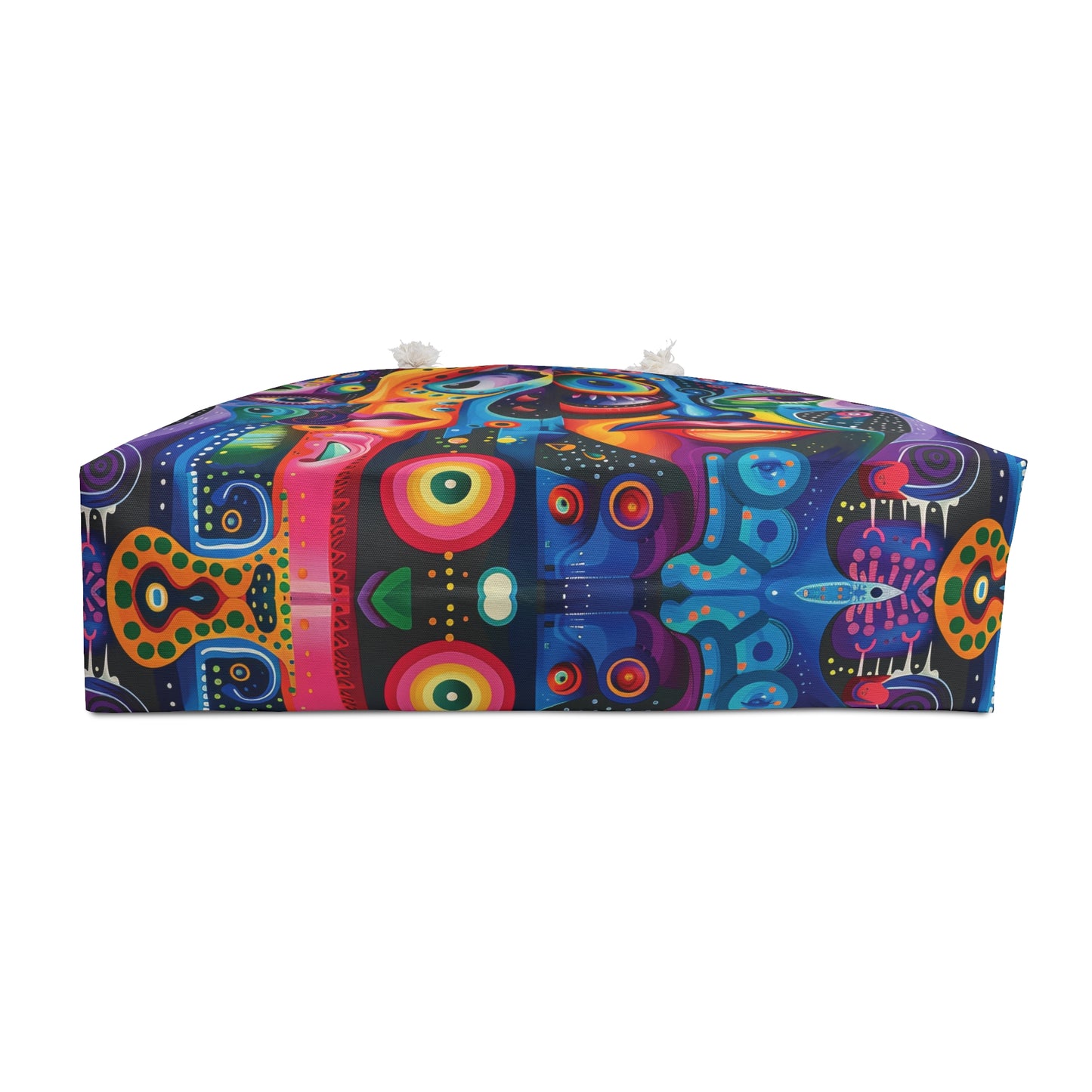 Psychedelic Visions Vibrant Artistic Weekender Bag - Colorful Faces Design for Travel & Leisure