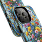 Floral Stained Glass Tough Magnetic Case, Durable Phone Cover, Gift for Nature Lovers, Unique Floral Design, Phone Accessories for All Occasions.