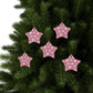 Pink Snowflake Elegance Ceramic Ornaments (1pcs, 5pcs, 10pcs, 20pcs)