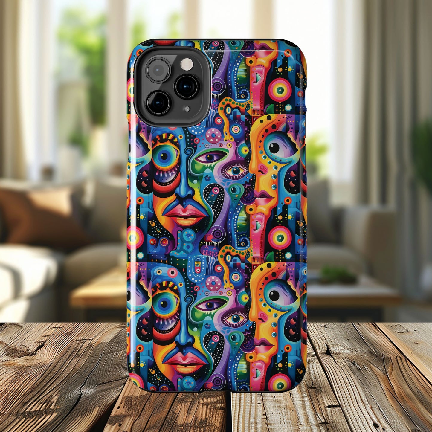 Psychedelic Visions Vibrant Art iPhone and Samsung Phone Case - Stylish Tough Case for Artists & Creatives.