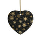 Black and Gold Snowflake Elegance Ceramic Ornaments (1pcs, 5pcs, 10pcs, 20pcs)