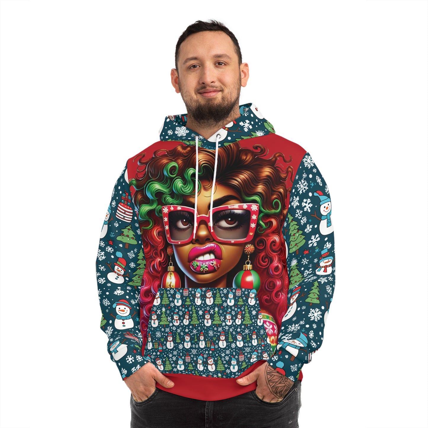 That Ugly Christmas Fashion Hoodie with All-Over Print - Unisex Medium Heavy Fabric