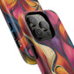 Vibrant Leaf Wave Tough Magnetic Phone Case, Vibrant Smartphone Cover, Unique Protective Case for Gifts, Phone Accessories, Trendy Design