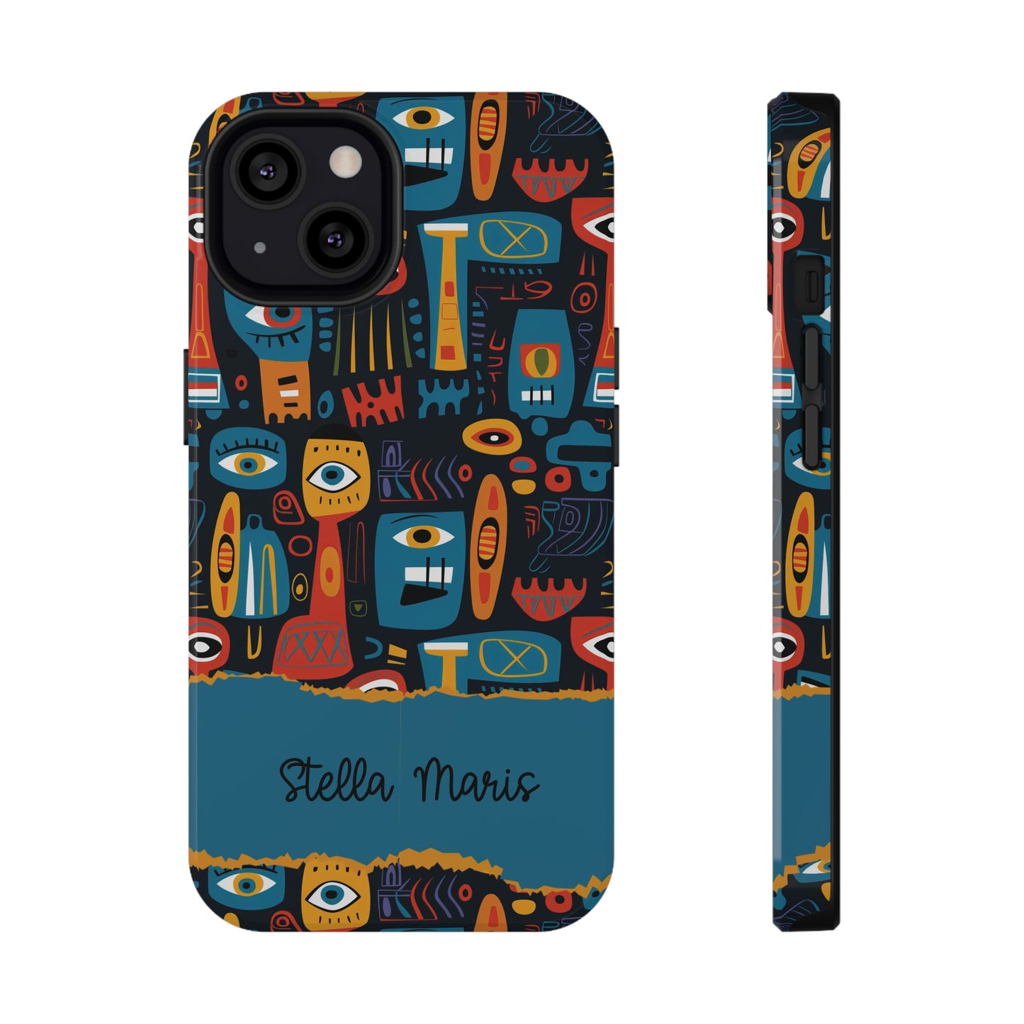 Personalized Colorful Abstract Faces Clear Impact-Resistant Case