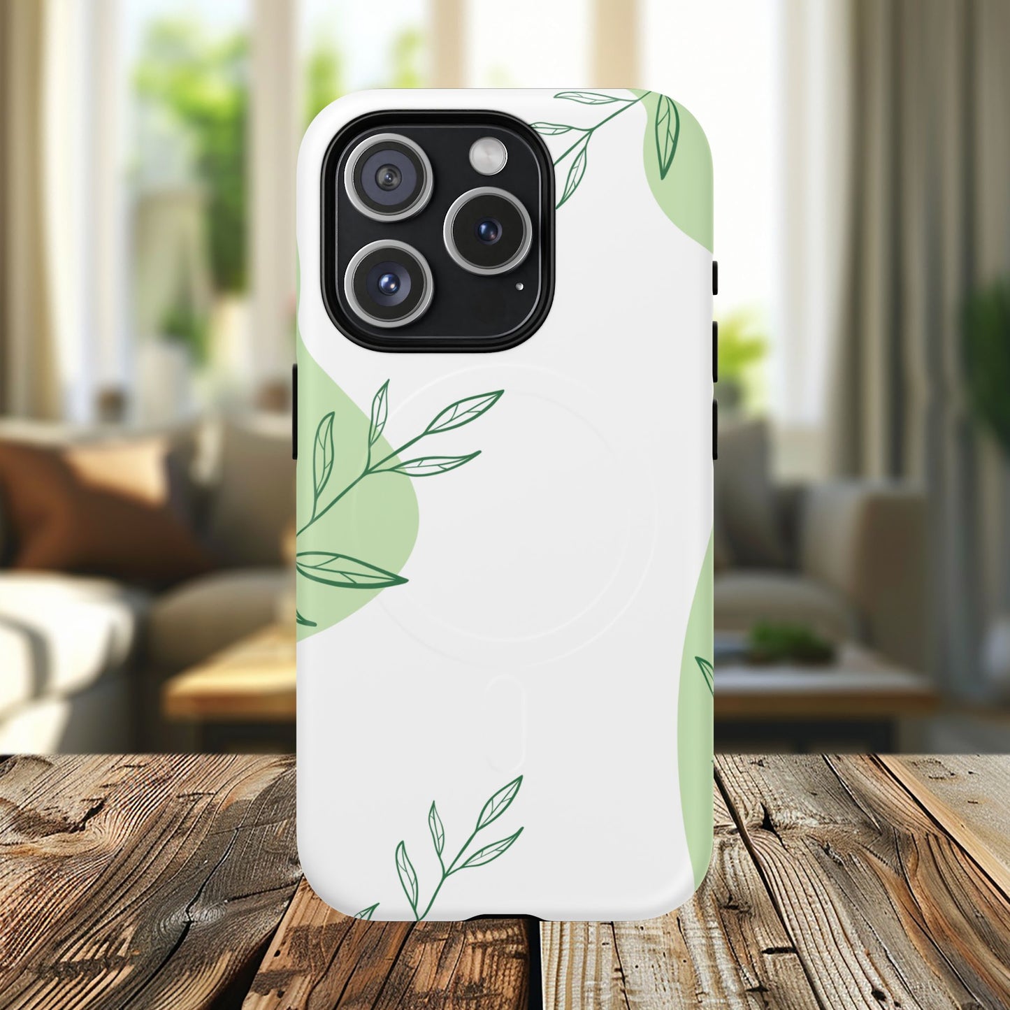 Stylish Tough iPhone Magnetic Cases with Leaf Design, iPhone Protection Cases, Greenery iPhone Covers, Eco-Friendly iPhone Accessories, Gift for Her.